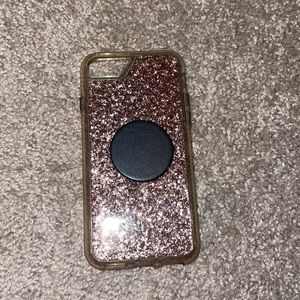 Clear glittery phone case